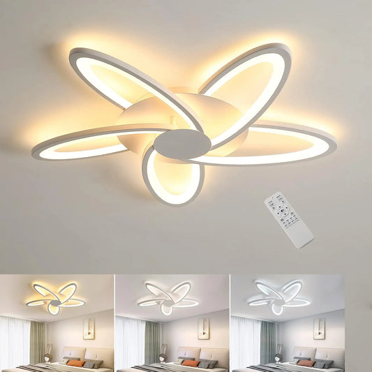 Plafonnier LED Dimmable avec Télécommande - Éclairage Moderne pour Chambres à Coucher, Salons et Cuisines