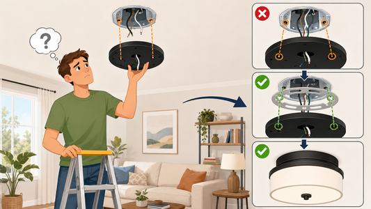 Que faire si les trous de fixation du luminaire ne correspondent pas à l’ancienne boîte de raccordement ?