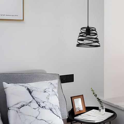 Industriële vintage retro hanglamp, lampenkap met E27 spiraaldraad, metalen plafondlamp