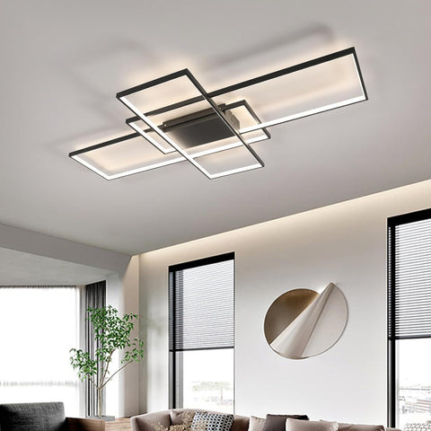 moderne dimbare led-plafondlamp dimbare 3000K-6000K rechthoekige plafondlamp voor woonkamer slaapkamer eetkamer kantoor zwart