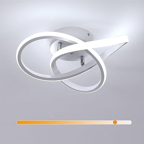 Moderne dimbare aluminium LED-plafondlamp - Wit, 30 * 10 cm, 30 W driekleurige lichte plafondkroonluchter - voor woonkamer slaapkamer
