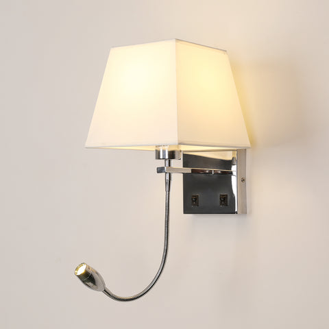 Bedlampje, LED-wandlamp Leeslamp Slaapkamer Zwenkarmhouder E27 Wandnachtlampje (exclusief lampen)