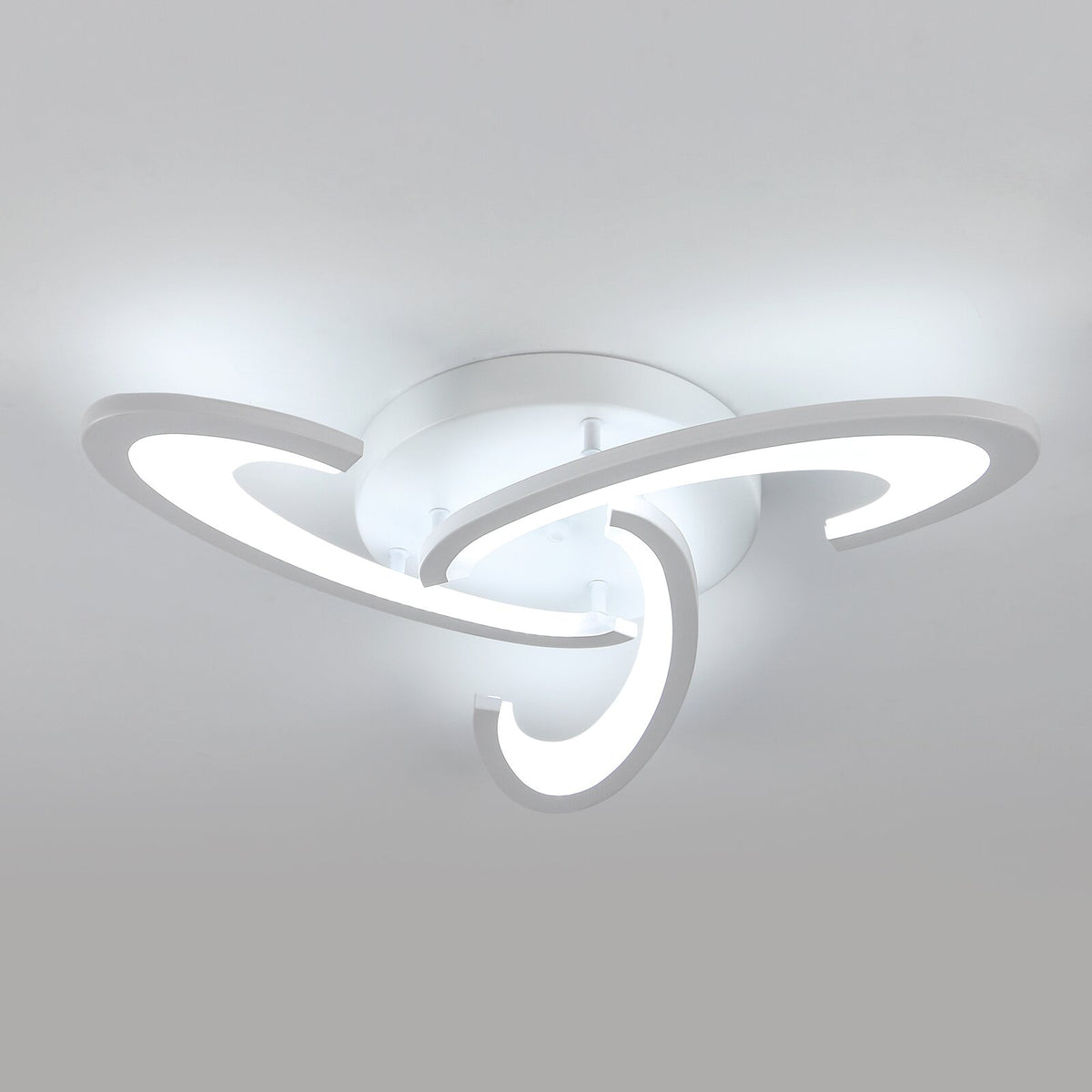 Plafonnier LED, Luminaire Plafonnier 36W 3240lm, Lampe de Plafond Design Shamrock pour Chambre à Coucher, Salon, Salle à Manger, Acrylique Blanc, Lumière blanche froide 6500K