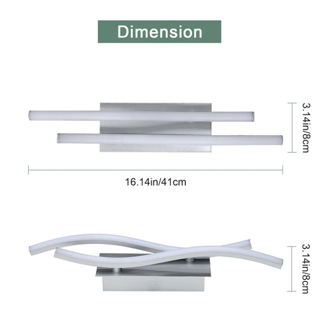 Speciaal gevormde aluminium wandlamp, 6500K wit licht, 220V, zilver