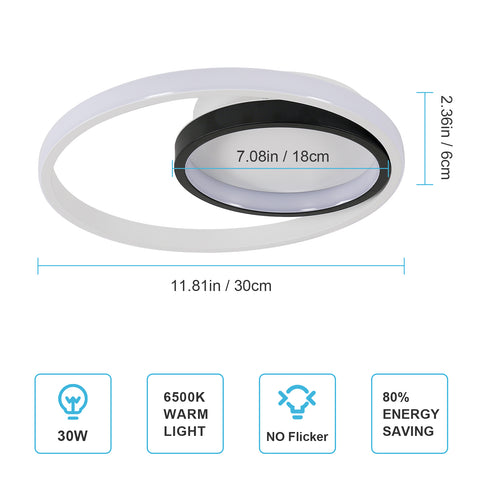 Ronde aluminium LED plafondlamp, 30W 6500K plafondlamp