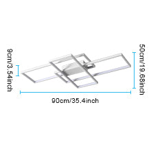 LED-plafondlamp 54W modern design koel wit 6000K rechthoek plafondlamp voor woonkamer slaapkamer eetkamer kantoor wit