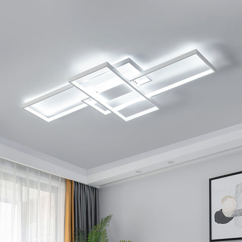 LED-plafondlamp 54W modern design koel wit 6000K rechthoek plafondlamp voor woonkamer slaapkamer eetkamer kantoor wit