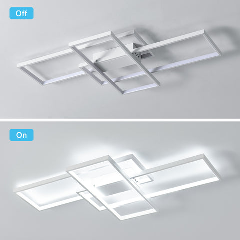 LED-plafondlamp 54W modern design koel wit 6000K rechthoek plafondlamp voor woonkamer slaapkamer eetkamer kantoor wit