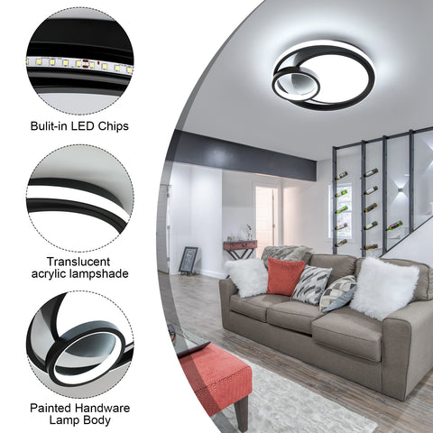 Moderne LED-plafondlamp van 36 W, 80% energiebesparing, trillingsvrij, strak ontwerp met doorschijnende acryl lampenkap, ideaal voor woonkamer en badkamer