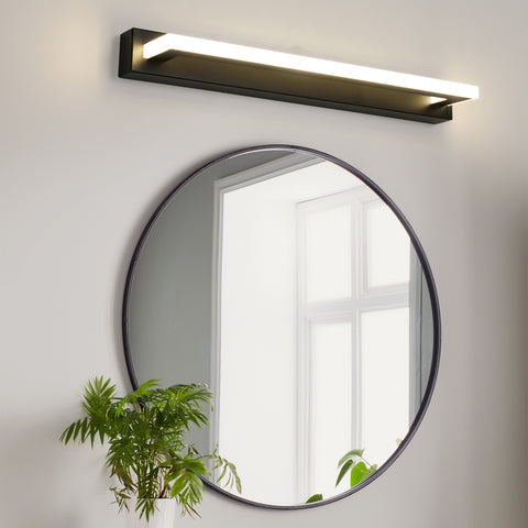 42 cm zwarte acryl LED-wandlamp - 9 W spiegelverlichting, 4500 K neutraal licht, 220 V, flikkervrij, veelzijdige installatie