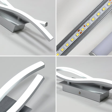 Speciaal gevormde aluminium wandlamp, 6500K wit licht, 220V, zilver