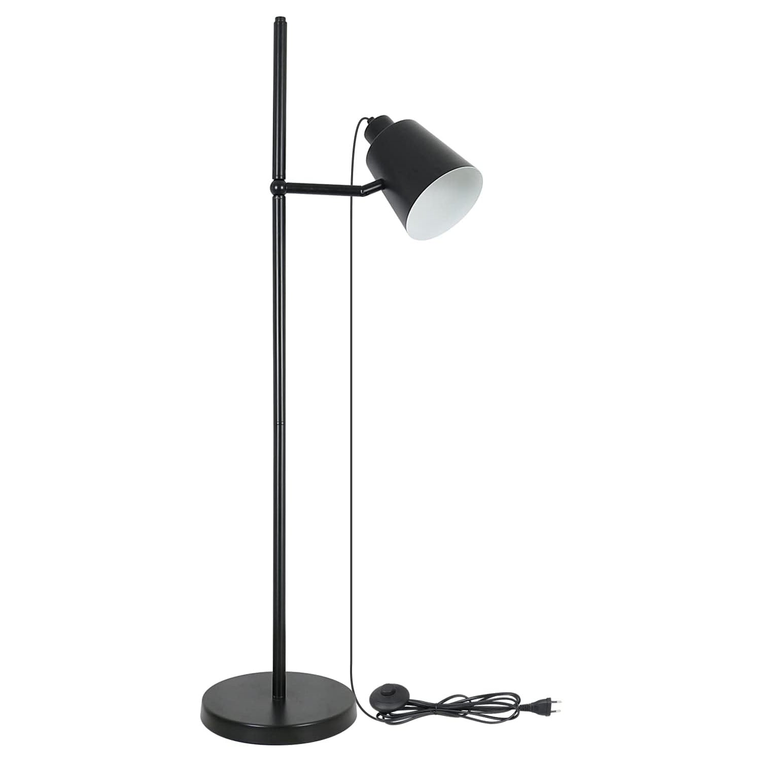 Lampadaire Sur Pied Pivotant Noir Douille E27 