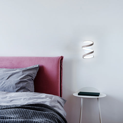 LED-wandlamp voor binnen, 18W witte spiraalvormige wandlamp, moderne wandlamp voor slaapkamer, gang, kantoor, koud wit licht 6500K