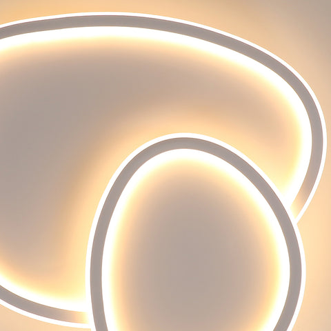 Moderne dimbare LED-plafondlamp in kiezelvorm - Wit, 50*45,5*6,5cm, met afstandsbediening, drie lichtkleuren, 220V - voor woonkamer, slaapkamer
