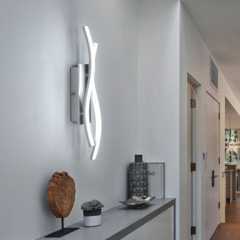 Speciaal gevormde aluminium wandlamp, 6500K wit licht, 220V, zilver