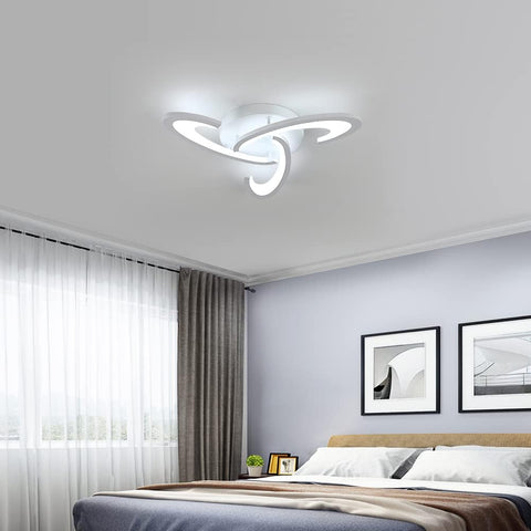 LED-plafondlamp, 36W 3240lm plafondlamp, Shamrock Design-plafondlamp voor slaapkamer, woonkamer, eetkamer, wit acryl, 6500K koel wit licht