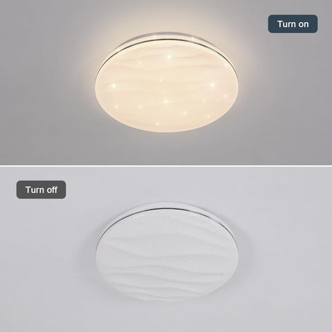 Sterrenhemel led-plafondlamp, 24W plafondlamp voor kinderslaapkamer neutraal wit 4000K, led-kroonluchter moderne ronde plafondlamp voor keuken hal slaapkamer badkamer