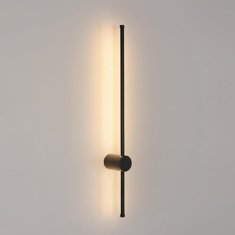 Moderne LED-wandlamp Lijnvorm Wandlamp 360° Draaibaar Warm Wit 3000K Voor Woonkamer, Slaapkamer, Hal, Entree Zwart 80cm