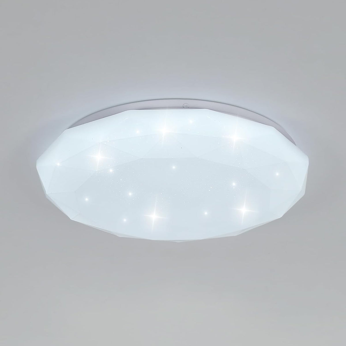 Lampe de Plafond, 24W Luminaire Plafonnier Étoile LED Blanc Froid 6500K, Lustre LED Plafonnier Moderne Diamant pour Chambre Enfant Cuisine Couloir Coucher Salle De Bain