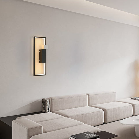 LED-wandlamp voor binnen, 15W 1200LM zwart creatief geometrisch ontwerp, moderne 3000K warm witte acryl wandlamp voor woonkamer, slaapkamer, hal, trap