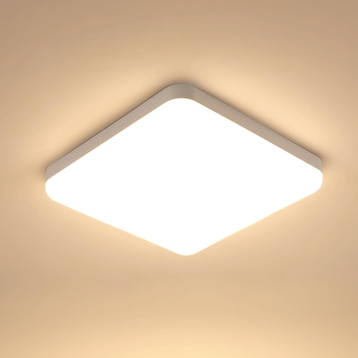 Lampa sufitowa Led 32W, nowoczesna lampa sufitowa 3600LM, ciepła, jasna lampa 3000K IP54 wodoodporna, jasna lampa sufitowa LED do łazienki, kuchni, korytarza, balkonu 25CM