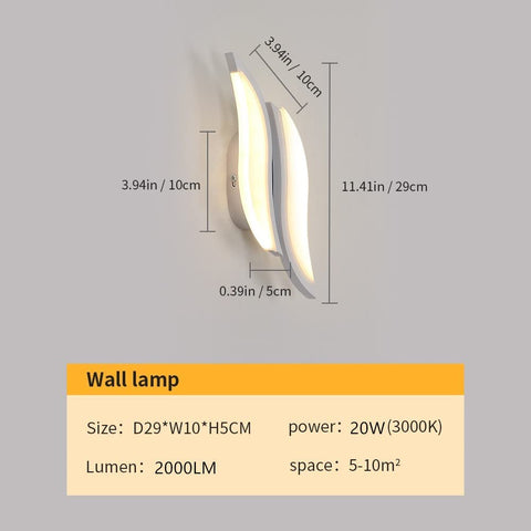 LED-binnenwandlamp, moderne wandlamp 20W 2300LM, acrylverlichting wandlamp voor woonkamer slaapkamer trap 3000K warm wit licht witte kleur