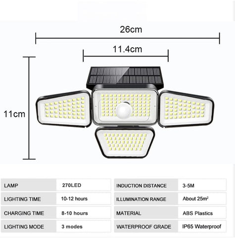 Solarlicht buiten bewegingssensor LED-wandlamp koel wit 6000K voor binnenplaats tuin gang terras dicht bij muur pad patio villa
