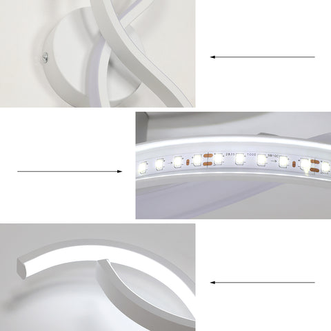 Moderne minimalistische wandlamp in wit aluminium 41x14x6,5cm - Wit licht 6500K, 220V