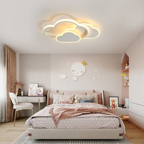 LED-plafondlamp, woondecoratie plafondverlichting, 36W witte acryl kroonluchter, wolkvormige plafondlamp voor slaapkamer, woonkamer, eetkamer, 3000K warm licht