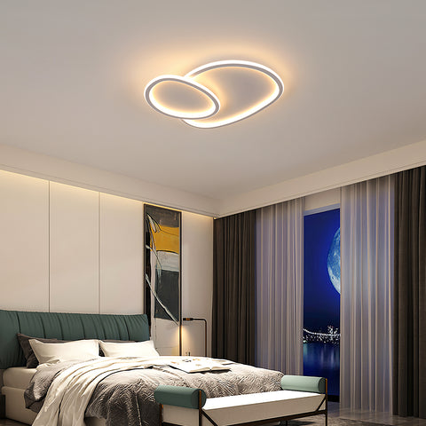 Moderne dimbare LED-plafondlamp in kiezelvorm - Wit, 50*45,5*6,5cm, met afstandsbediening, drie lichtkleuren, 220V - voor woonkamer, slaapkamer