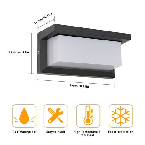 LED-wandlamp voor buiten IP65, waterdicht en weerbestendig, 18 W neutraal licht 4000 K, eenvoudige installatie, modern design
