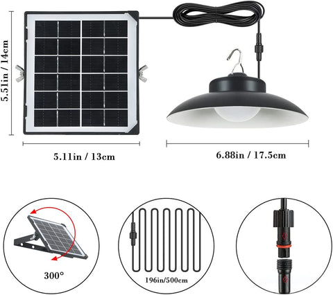 Buitenlicht op zonne-energie, 120° stralingshoek, IP65 buitenlicht op zonne-energie met afstandsbediening, 5M kabel, 3 kleurtemperatuurmodi voor tuin, garage, tuin, trap, terras