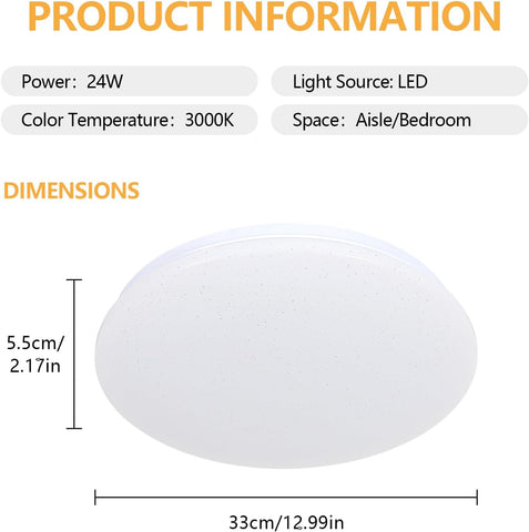 Tableau des dimensions des plafonniers