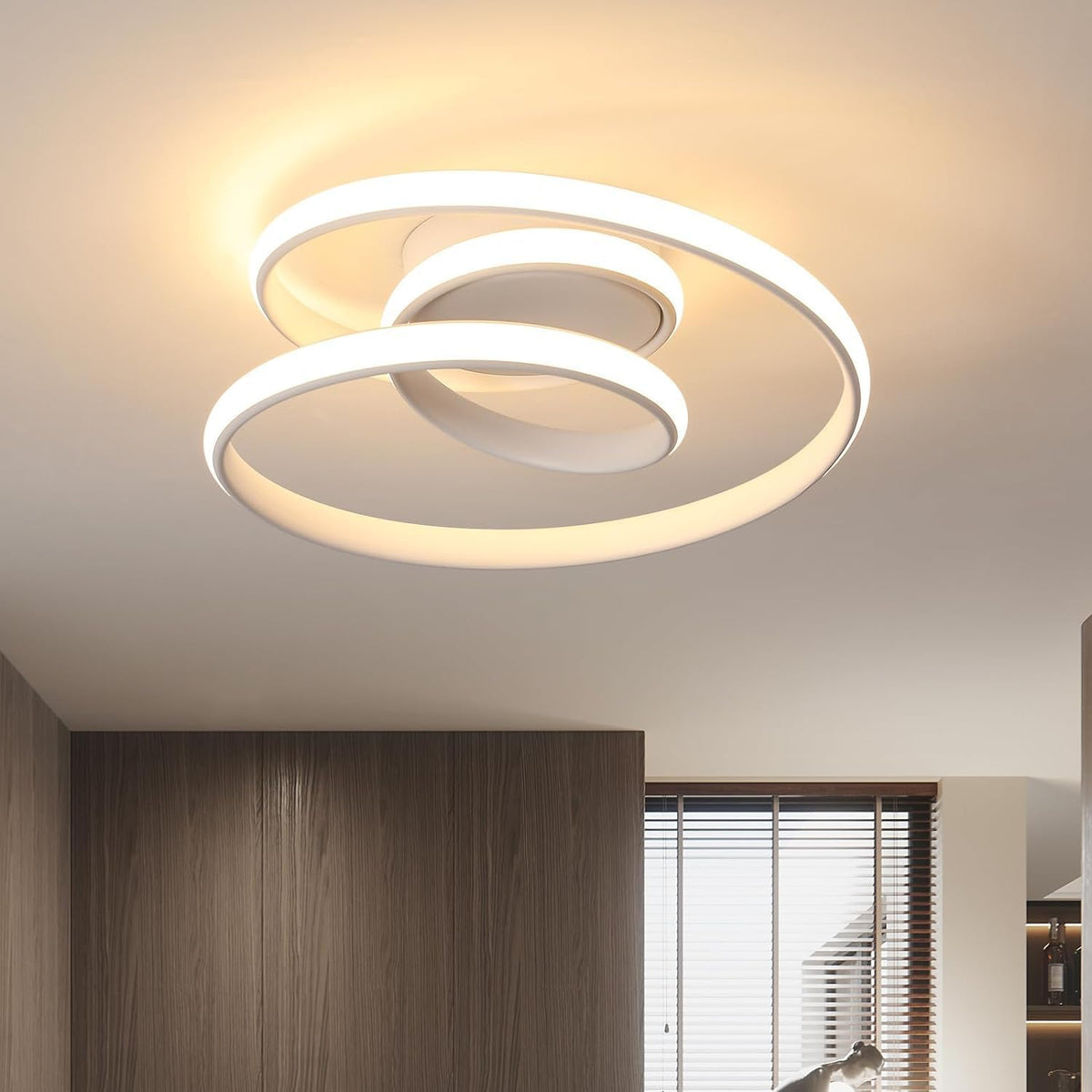 Lámpara de techo LED, 36W 4000LM Lámpara de techo moderna blanca 3000K, lámpara de techo LED creativa Forma de espiral redonda para sala de estar Dormitorio Cocina Pasillo