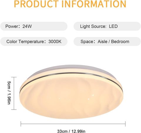 Tableau des dimensions des plafonniers