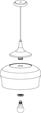 Moderne hanglamp in bruin metaal, crème en eikenlook kunststof met E27 fitting voor eettafel of woonkamer