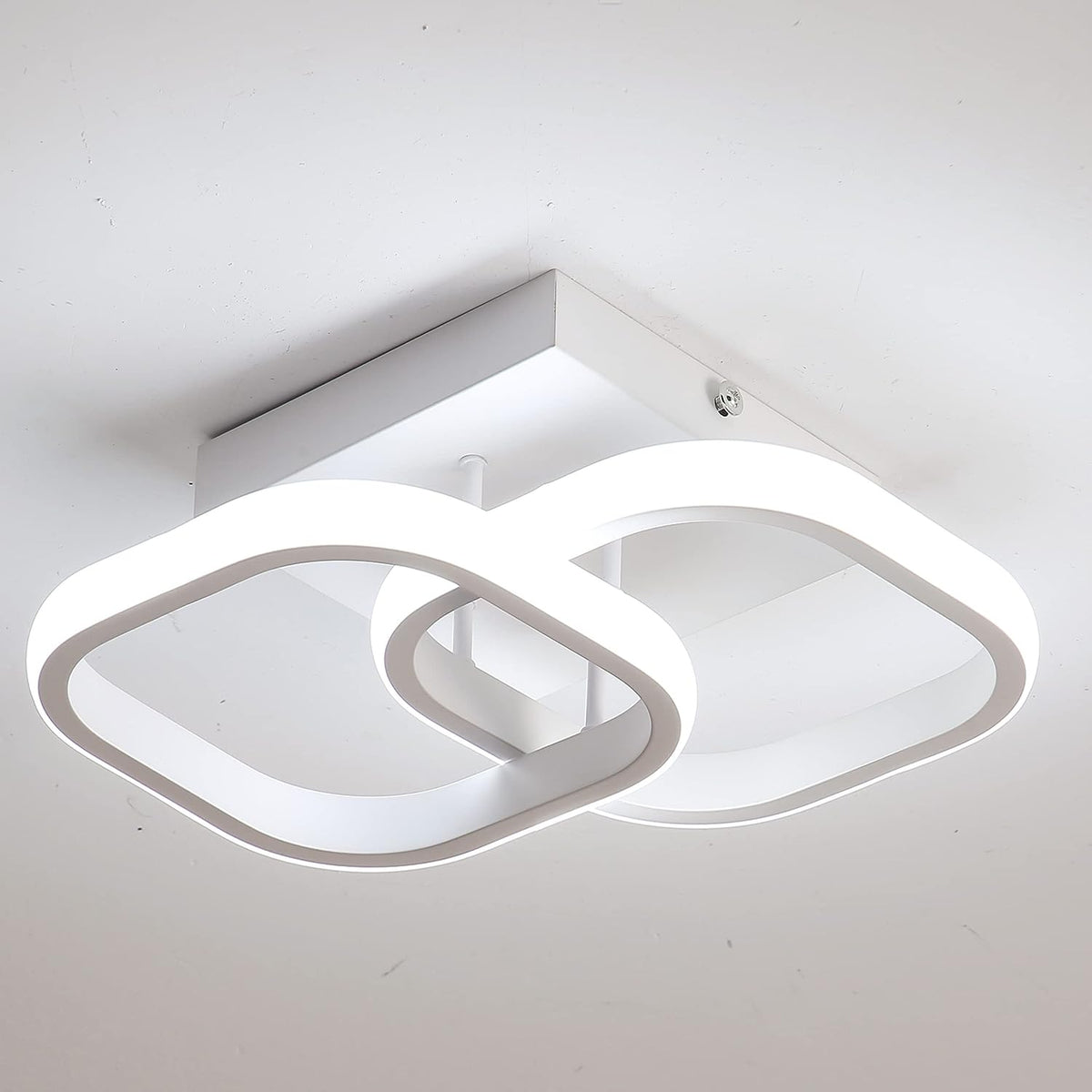 Plafonnier LED 22W Design moderne Cercle Carré Lampe de Plafond Pour Cuisine Salle à Manger Chambre Couloir Entrée Balcon Blanc Froid 6000K