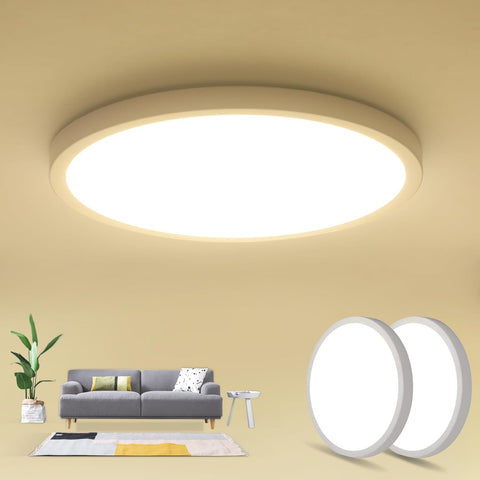 2 pièces Luminaire Plafonnier pour Salle de Bain 24W 4000K Plafonnier Lampe Moderne