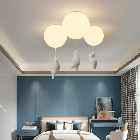 Moderne Scandinavische plafondlamp staande beer 25cm acryl lampenkap E27 kop zonder lichtbron geschikt voor slaapkamer woonkamer terras café