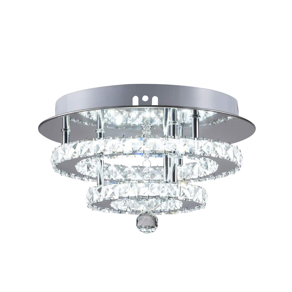 Kristallen kroonluchters, 30W moderne LED-kristallen plafondlamp, plafondlamp kristallen plafondlamp voor woonkamer eetkamer badkamer slaapkamer keuken hal