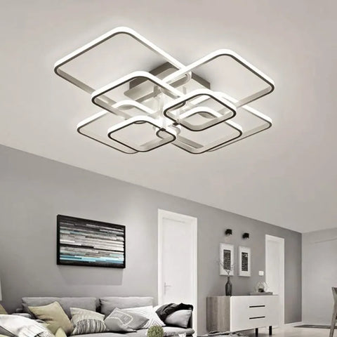 Moderne 8-koppige aluminium LED-plafondlamp, 114W, koelwit 6500K voor gang, slaapkamer, keuken en woonkamer