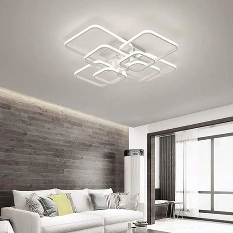 Moderne 8-koppige aluminium LED-plafondlamp, 114W, koelwit 6500K voor gang, slaapkamer, keuken en woonkamer