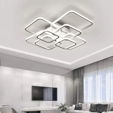 Moderne 8-koppige aluminium LED-plafondlamp, 114W, koelwit 6500K voor gang, slaapkamer, keuken en woonkamer