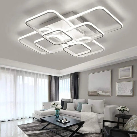 Moderne 8-koppige aluminium LED-plafondlamp, 114W, koelwit 6500K voor gang, slaapkamer, keuken en woonkamer