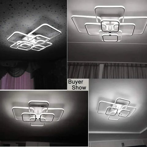 Moderne 8-koppige aluminium LED-plafondlamp, 114W, koelwit 6500K voor gang, slaapkamer, keuken en woonkamer