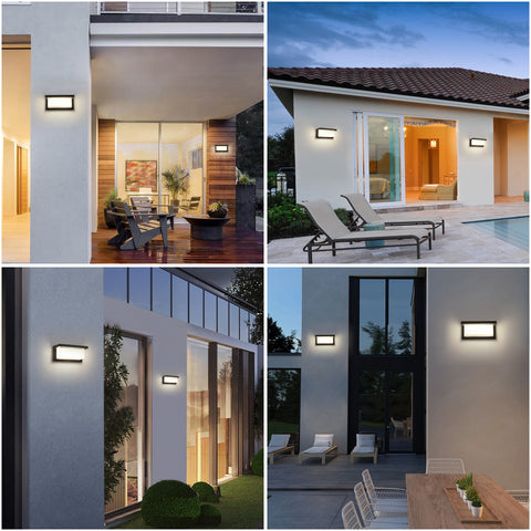 LED-wandlamp voor buiten IP65, waterdicht en weerbestendig, 18 W neutraal licht 4000 K, eenvoudige installatie, modern design