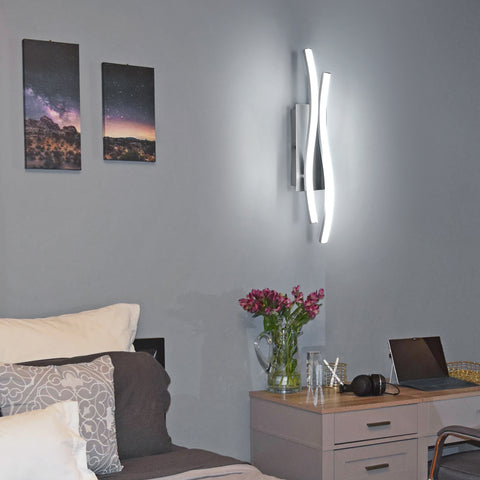 Speciaal gevormde aluminium wandlamp, 6500K wit licht, 220V, zilver