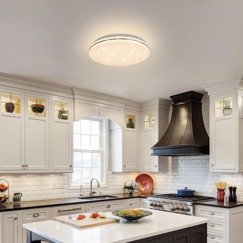 Sterrenhemel led-plafondlamp, 24W plafondlamp voor kinderslaapkamer neutraal wit 4000K, led-kroonluchter moderne ronde plafondlamp voor keuken hal slaapkamer badkamer