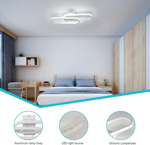 32W 3600LM LED-plafondlamp, moderne plafondlamp, acryl plafondlamp voor woonkamer slaapkamer keuken badkamer gang balkon 50cm (wit) koel wit licht 6500K