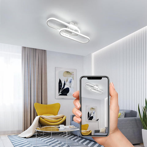 32W 3600LM LED-plafondlamp, moderne plafondlamp, acryl plafondlamp voor woonkamer slaapkamer keuken badkamer gang balkon 50cm (wit) koel wit licht 6500K